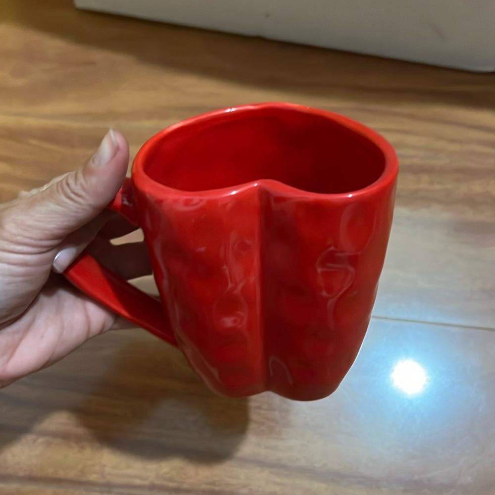Cute Red Heart Shaped Mug Cup